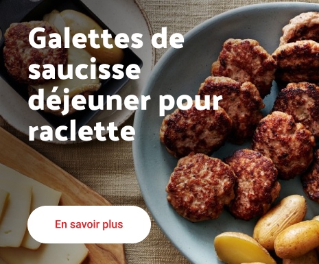 Galettes de saucisse déjeuner pour raclette